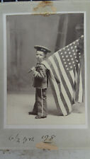 Alexander  Dewey ...... in uniform,  navy hat and flag 1898 + baby pic  $30 picture