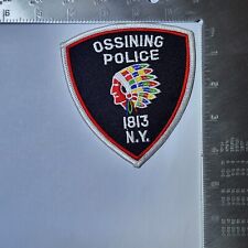 Ossining Police Patch 1813 New York Indian Headdress War Bonnet Large 4.25” picture