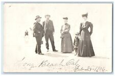1907 People On Long Beach California CA Bozeman MT RPPC Photo Posted Postcard picture