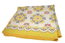 Retro Floral Filled Quilt Throw Blanket Vtg Picnic Cloth 38x70 Cottagecore Boho picture