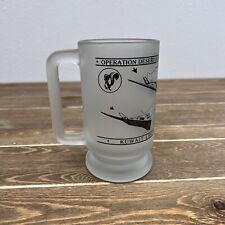 Operation Desert Storm Skunk Works F-117 Nighthawk Frosted Mug Glass Vintage ‘91 picture