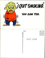 I Quit Smoking~You Can Too~man in straight jacket~nervous wreck~comic picture