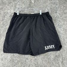US Army Shorts Mens Large Regular Black Grey Logo PT IPFU Training Uniform picture