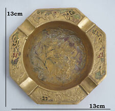 Vintage Aesthetic Handmade Engraved Detailed Designed Brass Ash Tray picture