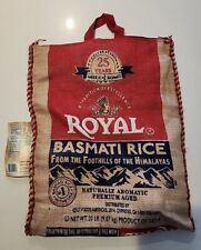 Empty Burlap 20 Lb. Bag ROYAL BASMATI RICE With Handles & Zipper Empty  Bag picture