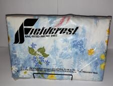Fieldcrest Percale Vintage Paradise Garden King Fitted Sheets NOS  picture
