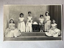Vintage Mexican Studio Phototograph Girl Birthday with Friends Childrens 1950's picture