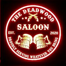 Custom Saloon Beer LED Sign Personalized, Home bar Longhorn Sign, non neon picture