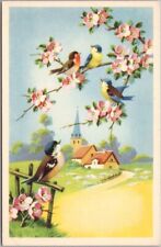 Vintage French Artist-Signed Bird Postcard UNIVERS Series No. 109 / Unused picture