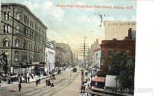 1908 Albany,NY North Pearl Street From State Street New York Postcard 1c stamp picture