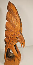 Hand Carved Wood Eagle Figure Statue 20 Inch picture