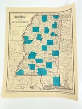 Vintage 1969 Grays Atlas Mississippi Historical Society Map 14