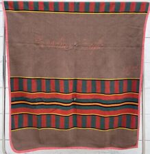 Antique Vintage Canadian Pacific Wool Striped Blanket Rare 48x70in picture