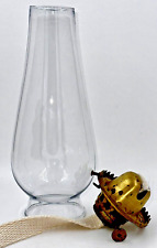 Antique # 2 TAPLIN.S HINGE Flip Top Kerosene Lamp Burner + Blown, Lipped Chimney picture