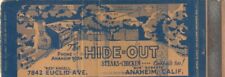 VTG MATCHBOOK COVER - THE HIDE OUT RESTAURANT ANAHEIM CALIFORNIA - FULL LENGTH picture
