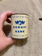 Vintage Frigidaire Round Cream And Blue Metal Budget Bank picture
