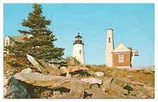 Pemaquid Point Maine Postcard Pemaquid Lighthouse Unused Chrome picture