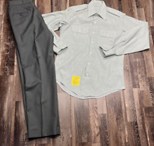 Vintage US Army Pants Mens Green Wool Pants 31 Shirt 15x35 Uniform Military picture