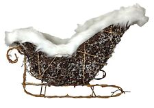 Vintage Grapevine Wicker Straw Sleigh Sled Christmas Holiday Decorative Basket picture