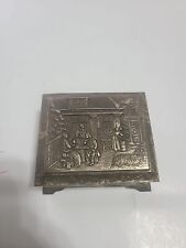 Vintage  Metal Jewelry Box Antique Small Jewelry Box picture
