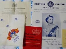 BRITISH ROYALTY CORONATION 1953 TICKET HOLDERS LETTER NAPKIN TRAVEL INFO BC NEWS picture