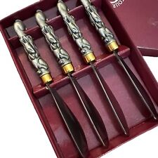 SPREADERS Knives 4-Set ARTHUR COURT BUNNY RABBITS Butter Dip VTG Unused NEW Box picture