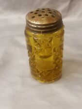 antique amber  glass salt and pepper shakers picture