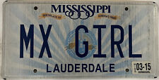 Vanity MX GIRL license plate Mexican Motocross Mexico Max Maximilian Maintenance picture