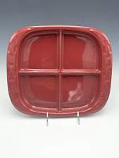 Longaberger Pottery Woven Traditions Divided Relish Tray Paprika 12