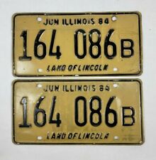 1984 Illinois Vehicle License Plate Matching Set 164 086 B picture