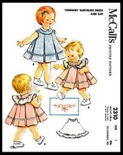 McCall's # 2310 Fabric Sewing Pattern Dress Frock & Slip Inverted Pleat sz 1 WOW picture