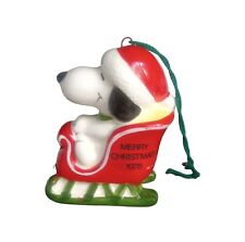 Vintage 1978 Snoopy In Sleigh Christmas Ornament picture