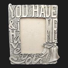 Wedding Anniversary Photo Picture Frame 2.5x3.5 Small Silver Gray Metal Romantic picture