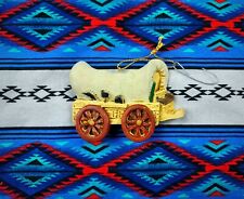 Covered Wagon Christmas Ornament Western Oregon Trail Prairie Vintage 1990s picture