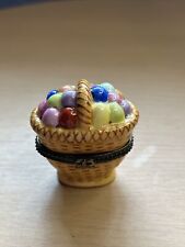 Vintage Easter Basket w/ Eggs Jelly Beans Porcelain Hinged Trinket Box picture