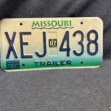 2007 Missouri License Plate XEJ 438 DEC 