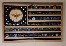 US ARMY AVIATION CORPS CHALLENGE COIN DISPLAY FLAG SOLID HARDWOOD FLG-6 picture