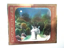 Antique 30s/40s Magic Lantern Glass Slide Young Couple at Night picture
