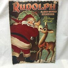Vintage 1953 Large Rudolph Picture Book Whitman Publishing Racine Wisconsin picture