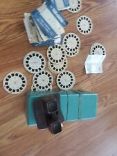 Vintage Early View Master              Viewer Library Case & 79 Reels  picture