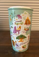 Disney~Animal Kingdom~Starbucks Ceramic 12 OZ Green Travel Tumbler picture