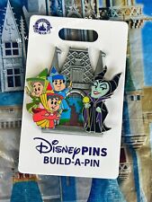 2024 Disney Parks Build A Pin 3 Pin Set Maleficent & Fairies & Castle Base New picture