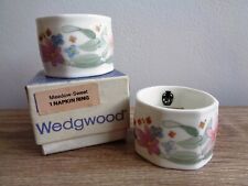 2x Vintage Wedgewood Meadow Sweet Bone China Napkin Rings Pretty Floral Pattern picture