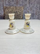 Lenox Disney Fine China 24k Gold “Snow White”Candlesticks Set of 2 5” Tall picture
