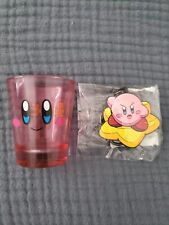 KIRBY (2) Face Shot Glass + Warp Star Keychain - Nintendo / HAL Collectibles picture