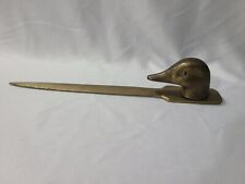 Vintage Solid Brass Duck Head Letter Opener 7.75” Long picture