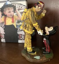 RARE DISNEY MICKEY MOUSE FIREMAN FIGURINE CHARLES BOYER TRIBUTE FIREFIGHTER COA picture