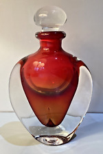 LARGE KARLIN RUSHBROOKE STUDIO GLASS PERFUME / SCENT BOTTLE. 17 CMS HIGH. SIGNED picture