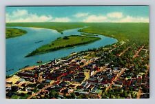 Paducah KY-Kentucky, Junction Of Ohio & Tennessee Rivers Aerial Vintage Postcard picture