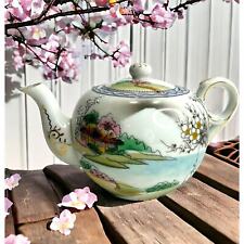 Nippon Hand Painted Cherry Blossom Moriage 2 Pc Tea Pot With Lid picture
